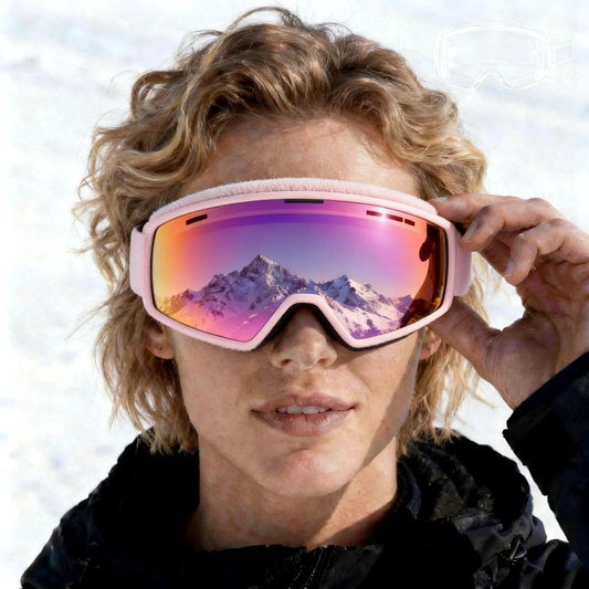 OTG Ski Goggles, Interchangeable Lens, Anti-Fog Polycarbonate Cylindrical Lens | Purple
